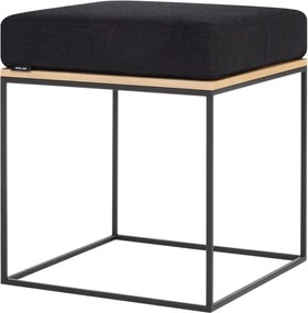 Czarny tapicerowany stołek Feo – noo.ma