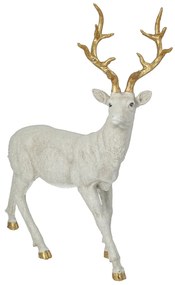 Figurka Deer White 40x12x45 cm gold