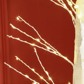 HOMCOM Sztuczna Tanna z Oświetleniem LED, 180 cm Wysokość, Realistyczna Kora, Biały