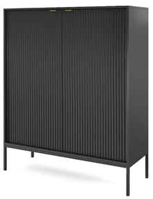 Komoda MILONA 2D 104 cm czarna mat PIASKI Meble