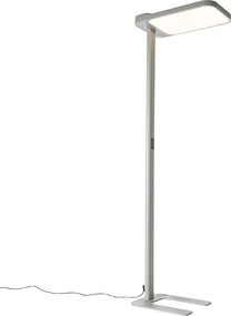 Lampa podłogowa światła dziennego szara kwadratowa z LED i ściemniaczem - Guzo