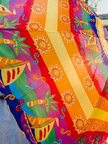 Czerwono-żółty parasol BLISS 180 cm