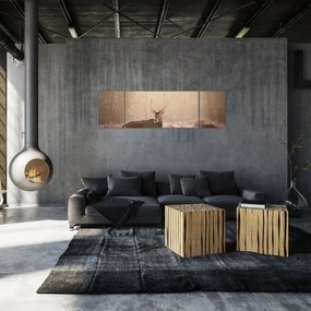 Obraz - Jeleń w lesie (170x50 cm)