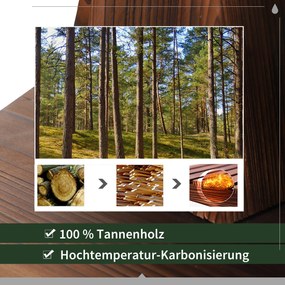 Outsunny Fontanna Ogrodowa Studnia Beczka Wodospad w Kolorze Ciemnobrązowym Drewno Ø27x37cm | Aosom PL