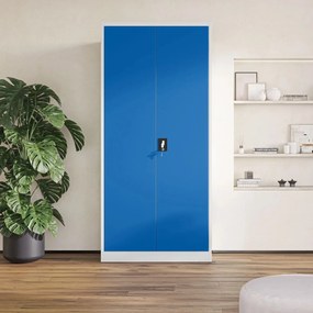 Szafa biurowa na akta wysoka Jan H 90x40x195 cm szary/niebieski