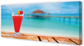 Duży obraz na płótnie Drink Na Tropikalnej Plaży