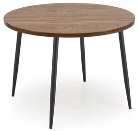 Stół okrągły BARRY 105x105 orzechowy/czarny HALMAR