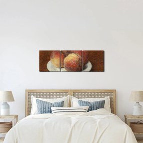 Obraz - Henri Fantin-Latour, Three Peaches on a Plate, reprodukcje (z zegarem) (90x30 cm)