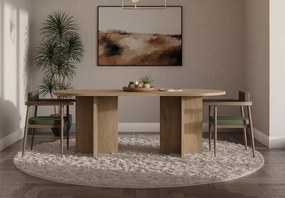 Stół Sevil 204x90 cm owalny – nowoczesny stół do jadalni 6-8 osób, blat laminowany, kolory dąb orzech