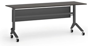 Mobilny stół PRIMO MOVE, 180x60 cm, czarna podstawa, wenge