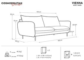 Ciemnoniebieska aksamitna sofa 160 cm Vienna – Cosmopolitan Design