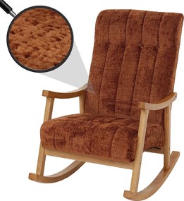 Fotel bujany MCW-K10,  terakota, rama naturalna