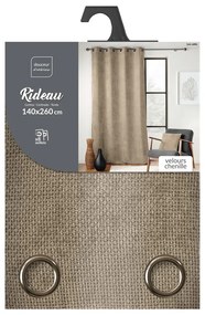 Jasnobrązowa zasłona z szenilu 140x260 cm Leo – douceur d'intérieur