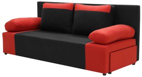 Kanapa sofa 3 os z funkcją spania SONI Czarny/Czerwony
