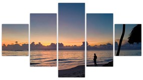 Obraz kobiety na plaży (125x70 cm)