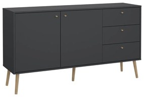 Antracytowa niska komoda 149x82 cm Bodo – Tvilum
