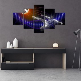Obraz skaczącego piłkarza (125x70 cm)