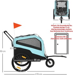 PawHut Przyczepka rowerowa 2 w 1 dla psów Wózek z odblaskami Bezpieczne podróże | Aosom PL