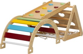 AIYAPLAY 7w1 trójkąt wspinaczkowy Montessori z zjeżdżalnią — wielobarwny