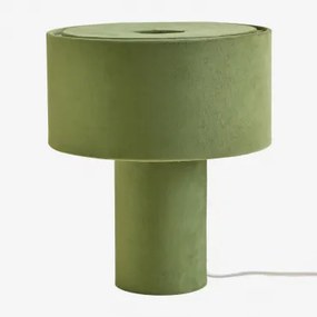 Lampa Stołowa Tapicerowana Pianela Flora Zielony Aksamit - Sklum