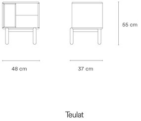 Ciemnoszara szafka nocna Corvo – Teulat