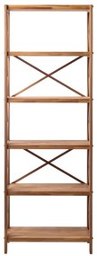 Regał z litego drewna dębowego w naturalnym kolorze 70x198 cm X-Shelf – Unique Furniture