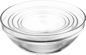 Altom Zestaw szklanych misek z pokrywką, beżowy, 5 szt.