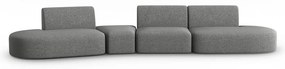 Szara sofa z tkaniny szenilowej lewostronna 428 cm Paolo – Milo Casa