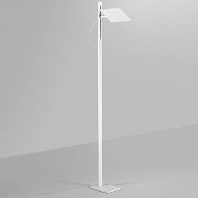 Biała lampa podłogowa LED do salonu, 24 W, 2160 lm, regulowana wysokość i możliwość obrotu o 340°, włącznik/wyłącznik, CCT i ściemniacz nożny