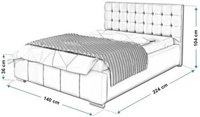 Tapicerowane łóżko ze schowkiem 120x200 Elber 2X Juweti 3X