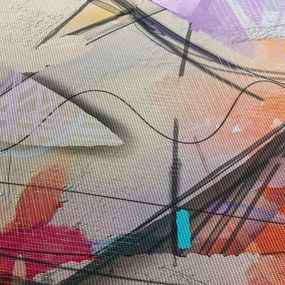 Obraz - Abstrakcja, ptaszek (z zegarem) (90x30 cm)