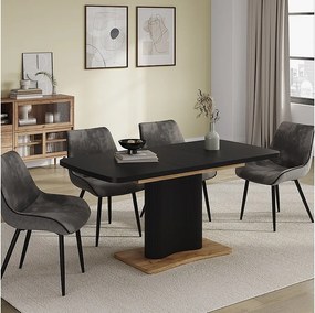 Stół jadalny czarny/dąb 120x80x77.4 fenaro