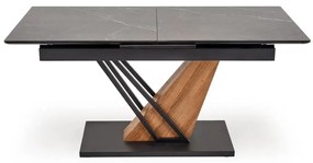 Stół rozkładany VOLANT 140(180)x90 czarny marmur/dąb złoty HALMAR