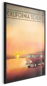Plakat California Beaches 29,7x42 cm z ramą czarną bez marginesu ARTGEIST B