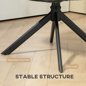 HOMCOM Fotel tapicerowany, fotel akcentowy, nowoczesny design, obrotowy, do 120 kg, czarny