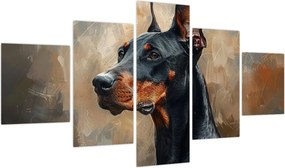 Obraz - Portret Dobrmana (125x70 cm)