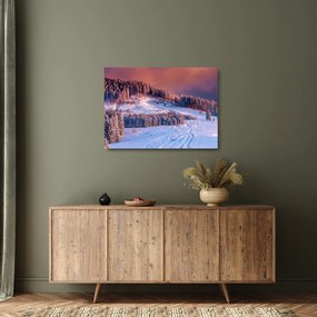 Obraz na szkle zimowego krajobrazu (70x50 cm)