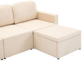 Rozkładana sofa modułowa ciemnokremowa - Odi 4Q
