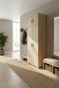 Skandynawska szafa z nadstawką dąb sonoma H3-E81