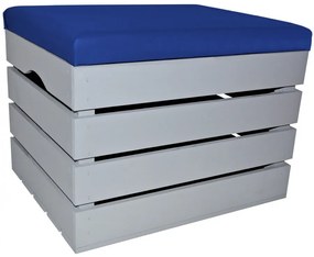Pufa kufer skrzynia drewniana sosnowa siedzisko 50cm malowana szara