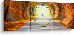 Obraz - Brama wykonana z koron drzew (z zegarem) (90x30 cm)