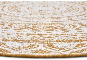 Żółto-biały okrągły dywan odpowiedni na zewnątrz ø 140 cm Siruma – NORTHRUGS