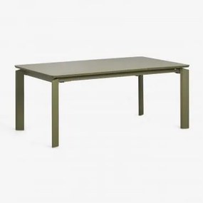 Rozkładany Prostokątny Stół Ogrodowy Z Aluminium Milenca Intensywny Verde Olive & 180 - 240 - 300 X 100 Cm - Sklum