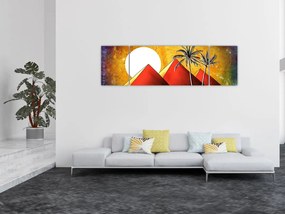 Obraz malowanych egipskich piramid (170x50 cm)