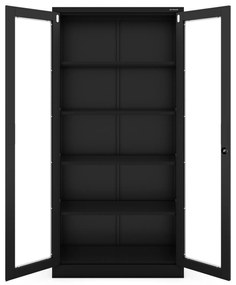 Szafa przeszkolona AMELIA 900 x 1850 x 400 mm, czarna