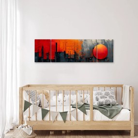 Obraz - Abstrakcyjny obraz miasta (170x50 cm)