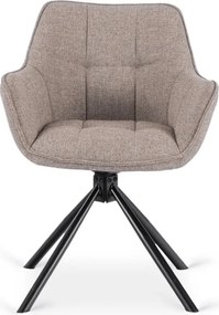 Zestaw Stół Rozkładany VERONA 160-240 cm Czarny Marmur/Czarny i 4 Krzesła PEONY 2 Cappuccino