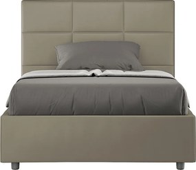 Łóżko bez stelaża tapicerowane 120x190 sztucznej skóry cappuccino Mika