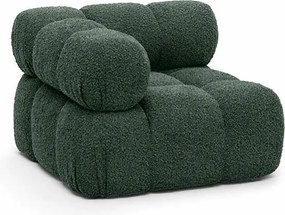 Moduł narożny, róg, do systemu modułowego, tkanina bukla Abriamo, Ciemnozielony, Selia