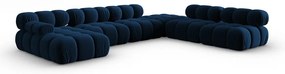 Niebieska aksamitna sofa 379 cm Bellis – Micadoni Home